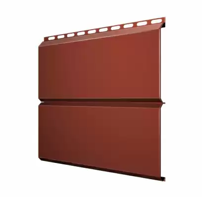 Металлический сайдинг Гранд Лайн / Grand Line профиль ЭкоБрус, GreenCoat Pural 0.5, цвет RR 750 кирпично-красный (RAL 8004)