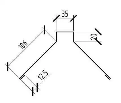 Конек плоский Weckman / Векман 0.5 мм, Pural 50 мкм, цвет RR 32 (темно-коричневый)