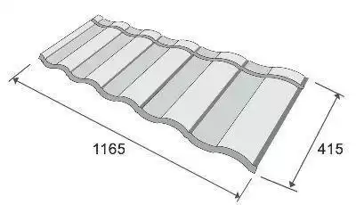 Композитная черепица Метротайл (Metrotile) серия Romana, цвет красный, 1165х415 мм