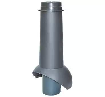 Изолированный вентиляционный выход Pipe-VT 110 Krovent (Кровент) для канализации, серый