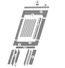 Оклад для карнизного окна Fakro / Факро EUV/B, размер 78х140/75