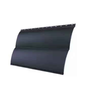 Металлический сайдинг Гранд Лайн / Grand Line профиль Блок-хаус new, Drap 0.45, цвет Ral 7024 (мокрый асфальт)