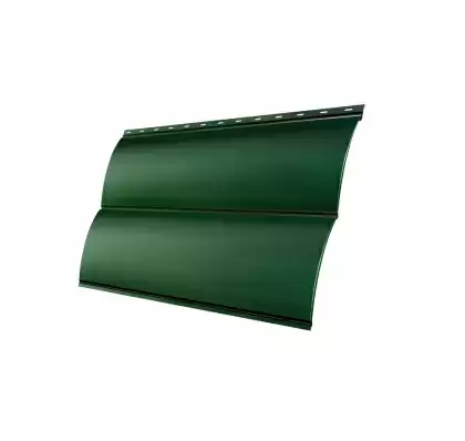 Металлический сайдинг Гранд Лайн / Grand Line профиль Блок-хаус new, Drap 0.45, цвет Ral 6005 (зеленый мох)