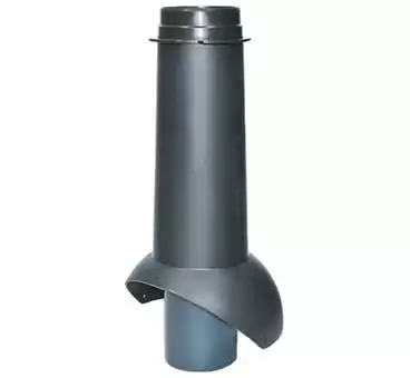Изолированный вентиляционный выход Pipe-VT 110 Krovent (Кровент) для канализации, черный