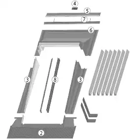 Оклад для мансардных окон Fakro / Факро ESA для изменения угла монтажа на плоской кровле, размер 78х160