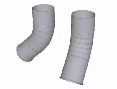 Колено гофрированное 45 гр D216 мм, Zn + порошк.покраска, цвет RAL 7004 (сигнально-серый)