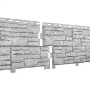Фасадные (цокольные) панели Ю-Пласт Stone House / Стоун Хаус Сланец, цвет светло-серый, 2000х225 мм