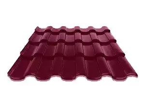 Металлочерепица Руукки Ruukki Adamante 0,5 Pural Matt Zn 275 (красное вино) RR798
