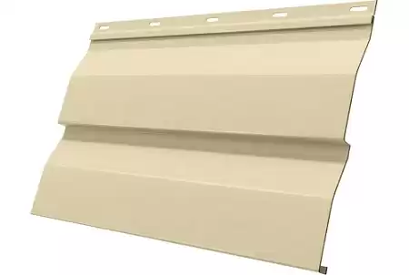 Металлический сайдинг Гранд Лайн / Grand Line профиль Корабельная доска, Drap ТХ 0.45 с пленкой, Ral 1015 светлая слоновая кость