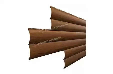 Металлический сайдинг Металл Профиль Woodstock Трапеция, 0.5 ECOSTEEL, мореный дуб