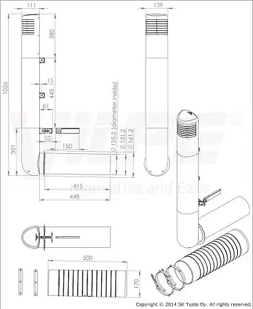 ROSS-дефлектор D125/135мм (110мм) Vilpe (Вилпе), белый "маляр"