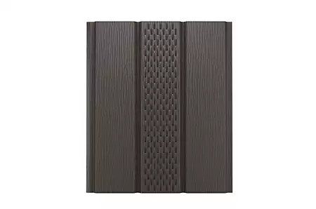 Софит с центральной перфорацией AQUASYSTEM, 0.45 PE, Zn 140, 2400х303 мм, RR 32 темно-коричневый