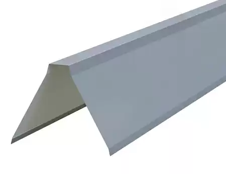 Планка конька плоского Металл Профиль, Pe 0.45, 155x155x2000 мм, серый