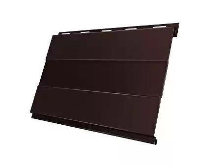 Металлический сайдинг Гранд Лайн / Grand Line профиль Вертикаль, GreenCoat Pural 0.5, цвет RR 887 шоколадно-коричневый (RAL 8017)