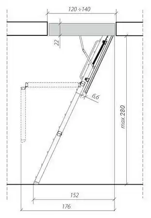 Чердачная лестница Fakro LTK 60*120*280 см