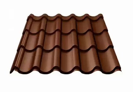 Металлочерепица Руукки Ruukki Elite 400 0,5 Pural Matt BT, Zn 275 (терракотовый) RR750