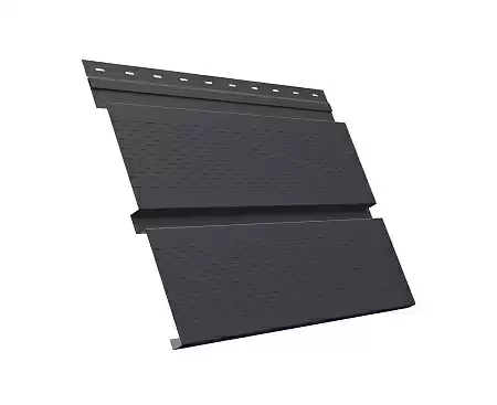 Софит металлический Квадро Брус с перфорацией Grand Line / Гранд Лайн, GreenCoat Pural Matt 0.5, цвет RR 23 темно-серый (RAL 7024)