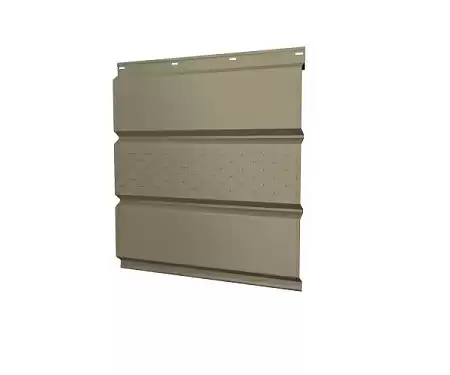 Софит металлический с центральной перфорацией Grand Line / Гранд Лайн, Satin 0.5, цвет Ral 1015 (св.слоновая кость)