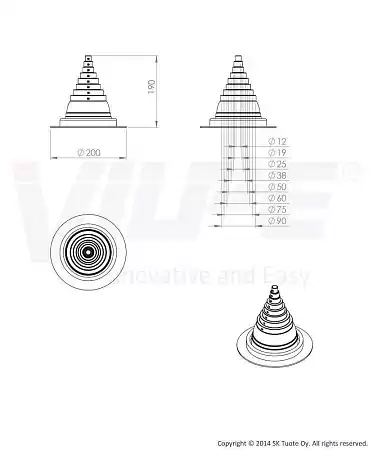 Roofseal - 1 уплотнитель Ø 12-90 мм Vilpe (Вилпе) черный