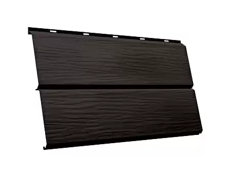 Металлический сайдинг Grand Line ЭкоБрус новый 3D, Rooftop Бархат 0.5 с пленкой, RR 32 темно-коричневый