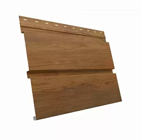 Металлический сайдинг Гранд Лайн / Grand Line профиль Квадро Брус, Print elite 0.45, цвет Golden Wood (Золотой дуб)