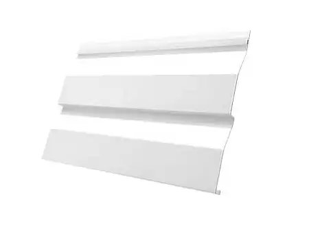 Металлический сайдинг Гранд Лайн / Grand Line профиль Корабельная доска, Drap 0.45, цвет Ral 9003 (сигнально-белый)