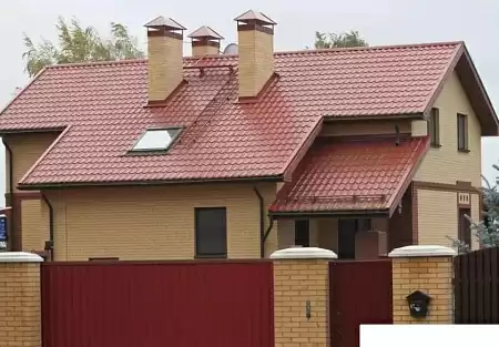 Металлочерепица Гранд Лайн / Grand Line, коллекция Kredo, 0,5 Satin Zn 140, цвет RAL 3009 (оксидно-красный)