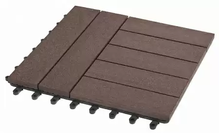 Садовый паркет Комфорт 4 GRINDERDECO ДПК, 300x300 мм, шоколад, упаковка 10 шт.