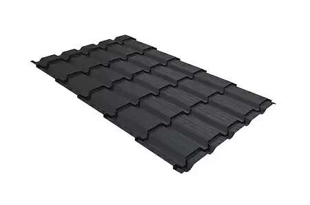 Волновой профиль Grand Line Quadro profi, 0,5 GreenCoat Pural BT, Zn 275, RR 23 темно-серый (RAL 7024 мокрый асфальт)