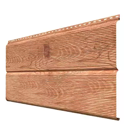 Металлический сайдинг Металл Профиль L брус XL Волна, 0.5 ECOSTEEL, кедр