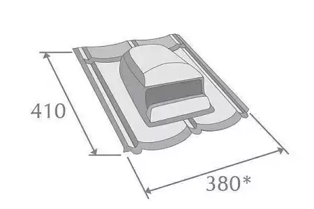 Кровельный вентилятор RV75 Метротайл (Metrotile), цвет айрон-барк, 380х410 мм