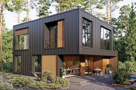 Профиль Aquasystem AQUACLICK Силуэт-2, Rooftop Кашемир PU, Zn275, RAL 7024 темно-серый