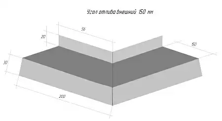 Угол отлива внешний Grand Line (Гранд Лайн), Print elite, 150 мм