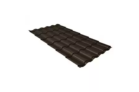 Волновой профиль Grand Line Kredo, 0,5 GreenCoat Pural BT, Zn 275, RR 32 темно-коричневый (RAL 8019 серо-коричневый)