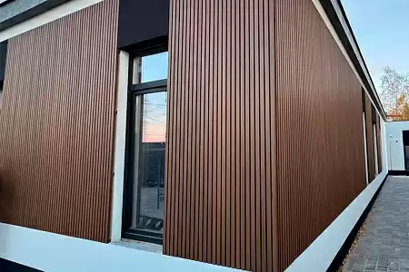 Вертикальная стеновая панель Nautic Prime Line ДПК 219*26*3000мм, цвет Тик