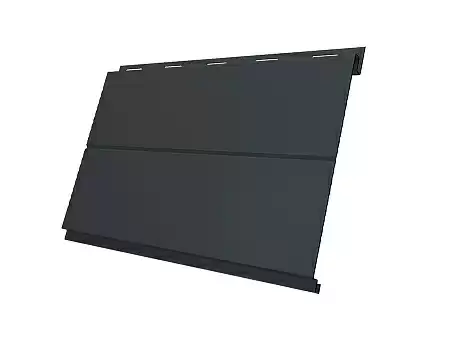 Металлический сайдинг Гранд Лайн / Grand Line профиль Вертикаль, Drap 0.45, цвет Ral 7016 (антрацитово-серый)