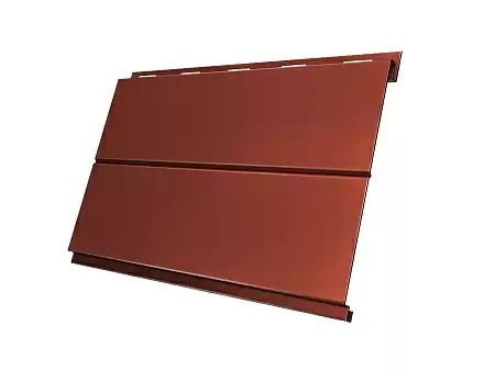 Металлический сайдинг Гранд Лайн / Grand Line профиль Вертикаль, PurLite Matt 0.5, цвет Ral 8004 (терракота)