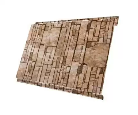 Металлический сайдинг Гранд Лайн / Grand Line профиль Вертикаль, Print elite 0.45, цвет Sand Stone (Камень-песчаник)