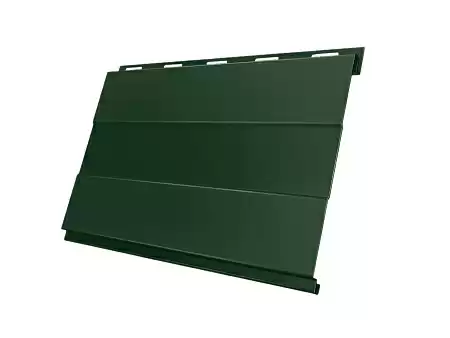 Металлический сайдинг Гранд Лайн / Grand Line профиль Вертикаль, GreenCoat Pural 0.5, цвет RR 11 темно-зеленый (RAL 6020)