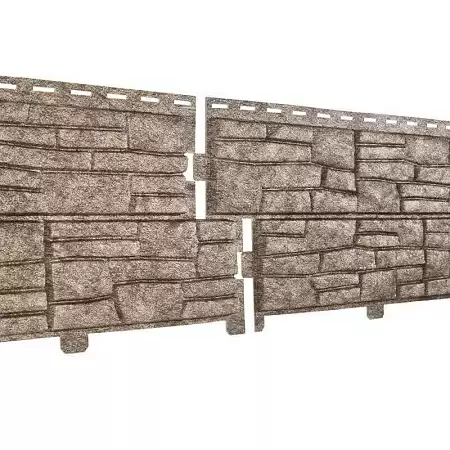Фасадные (цокольные) панели Ю-Пласт Stone House / Стоун Хаус Сланец, цвет бурый, 2000х225 мм