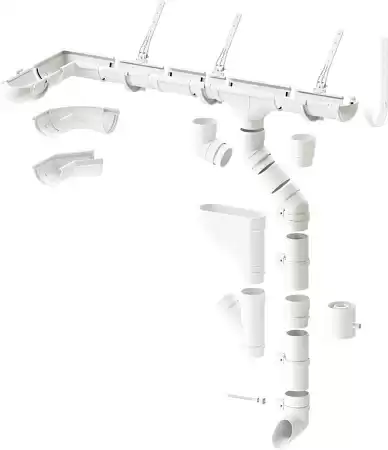 Соединитель желоба Docke LUX, цвет пломбир (RAL 9003)
