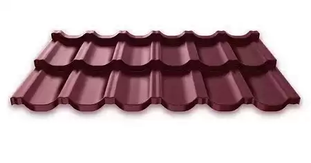Модульная металлочерепица Руукки Ruukki Finnera 0,5 Pural Matt BT, Zn 275 (красное вино) RR798