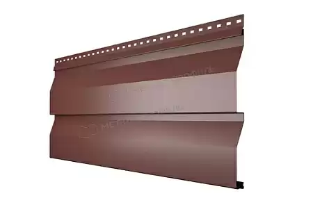 Металлический сайдинг Металл Профиль Корабельная доска, 0.5 NormanMP, RR 32 темно-коричневый