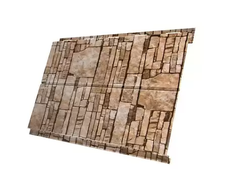 Металлический сайдинг Гранд Лайн / Grand Line профиль Вертикаль, Print elite 0.45, цвет Sand Stone (Камень-песчаник)