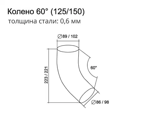 Колено трубы водосточной 60º Grand Line 90 мм, вишневый RAL 3005