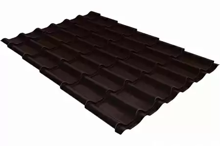 Металлочерепица Гранд Лайн / Grand Line, коллекция Classic, 0,5 PurPro Matt Zn275, цвет RAL 8017 (шоколад)