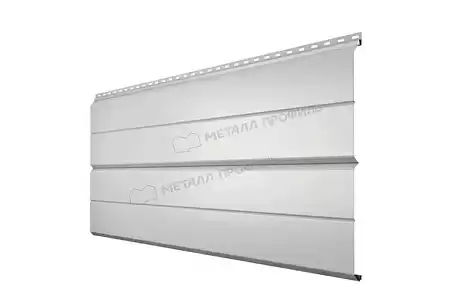 Металлический сайдинг Металл Профиль L брус XL Накатка, 0.5 NormanMP, RAL 9003 белый