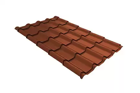 Волновой профиль Grand Line Kamea, 0,45 Drap, Zn 140, RAL 8004 терракота