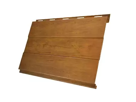 Металлический сайдинг Гранд Лайн / Grand Line профиль Вертикаль, Print premium 0.45, цвет Golden Wood (Золотой дуб)