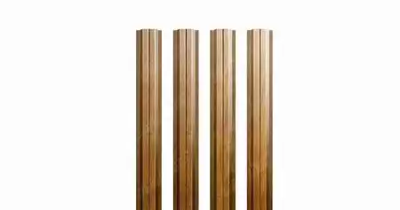 Штакетник металлический Grand Line (Гранд Лайн), П-образный с прямым резом, Print elite 0.45, цвет Golden Wood (Золотой дуб)